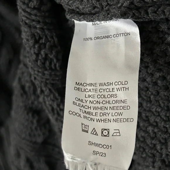 Quince 100% Organic Cotton Oversized Gray Cable Cardigan - Picture 14 of 16